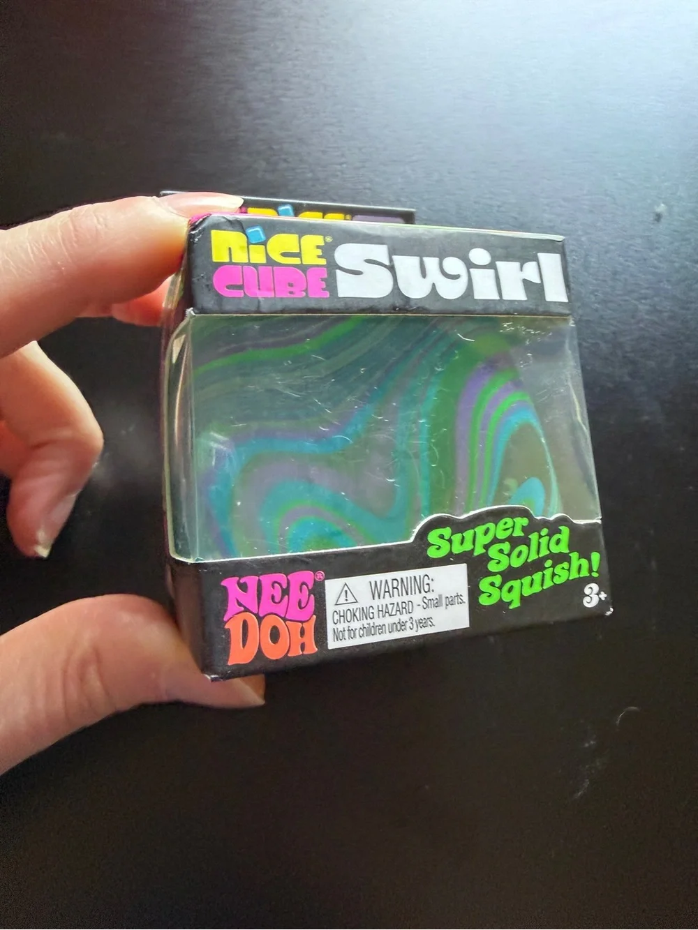 New Nee Doh Nice Cube Purple Blue Green Swirl Solid Squish Schylling Needoh